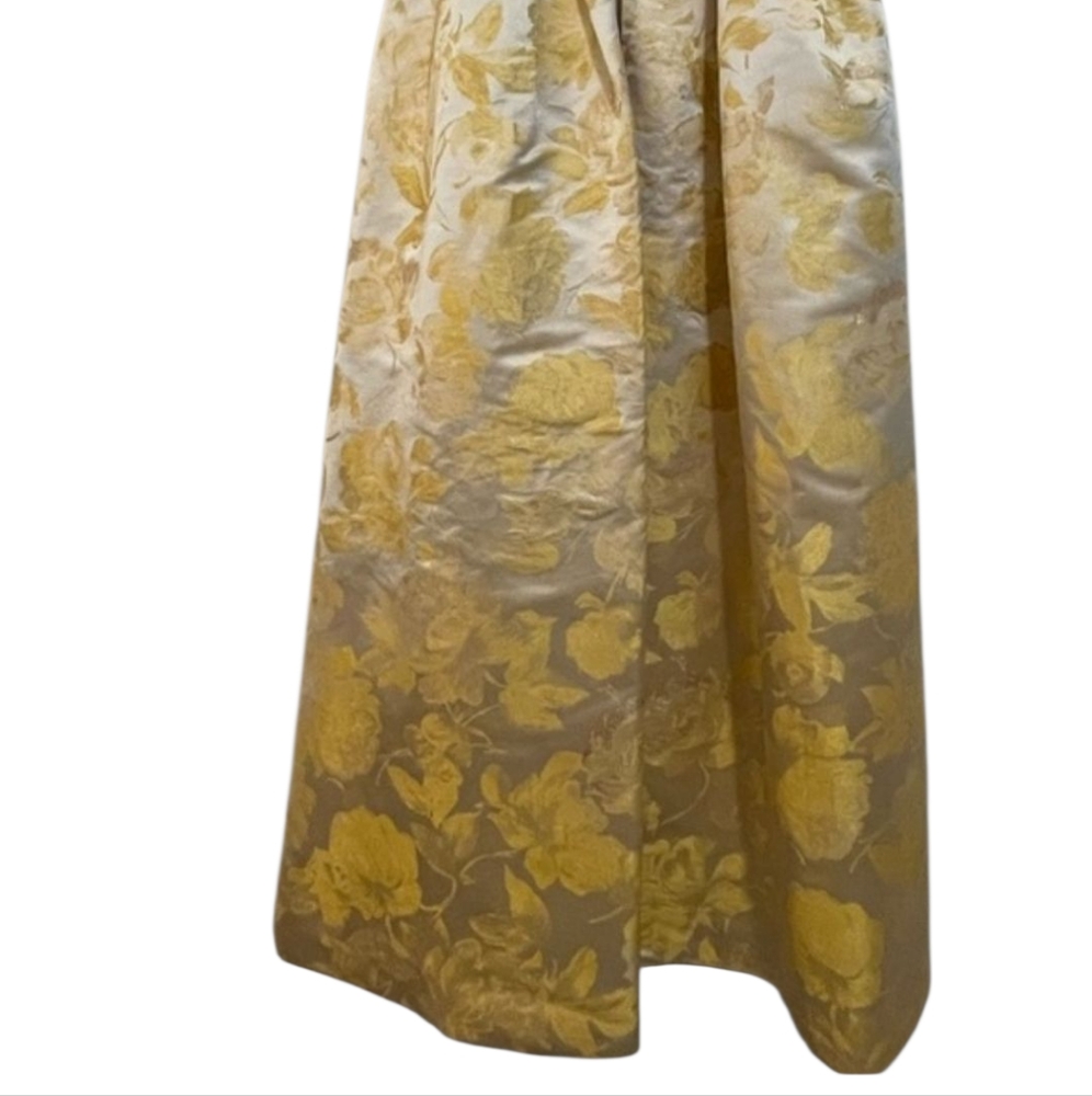 Eliza J. Elegant Gold Floral Women's Ballgown (Size 6) - Picture 4 of 10